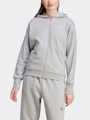 adidas Grey All SZN Full Zip Hoodie - Image 2 of 7