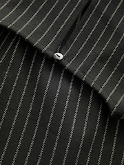 Black Pinstripe Mini Shift Dress - Image 8 of 8