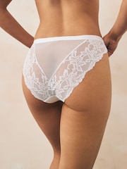 Black/White High Leg Lace Knickers 2 Pack - Image 3 of 9