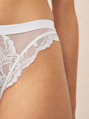 Black/White High Leg Lace Knickers 2 Pack - Image 4 of 9