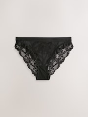 Black/White High Leg Lace Knickers 2 Pack - Image 6 of 9