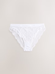 Black/White High Leg Lace Knickers 2 Pack - Image 7 of 9