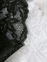 Black/White High Leg Lace Knickers 2 Pack - Image 9 of 9