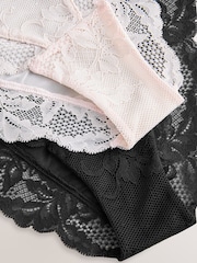 Black/Cream Lace High Leg Knickers 2 Pack - Image 10 of 10