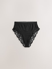 Black/Cream Lace High Leg Knickers 2 Pack - Image 7 of 10
