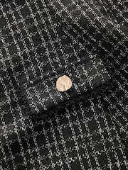 Black Check Bouclé Textured Halter Neck Mini Dress - Image 8 of 9