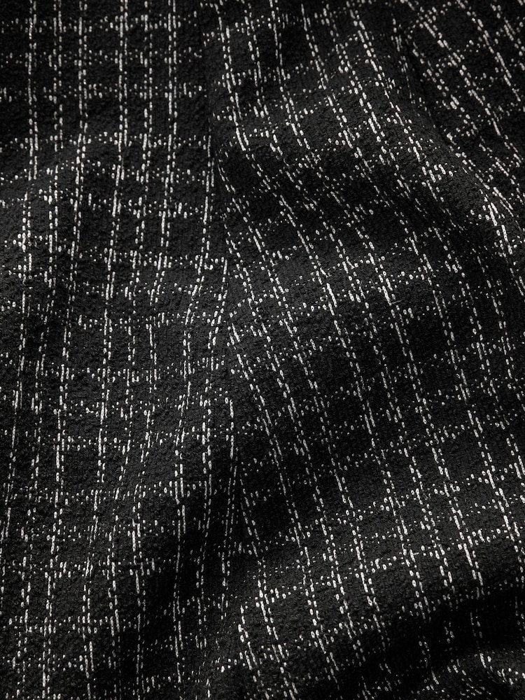Black Check Bouclé Textured Halter Neck Mini Dress - Image 9 of 9