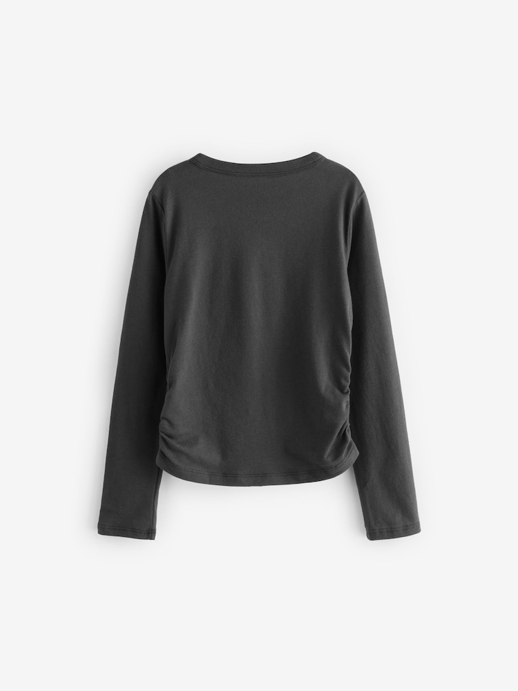 رمادي - Abercrombie & Fitch Pizza Graphic Long Sleeve Crew Neck T-Shirt - صورة 2 من 4
