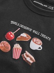 رمادي - Abercrombie & Fitch Pizza Graphic Long Sleeve Crew Neck T-Shirt - صورة 3 من 4