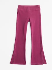 Abercrombie & Fitch Pink Ribbed Flared Leggings - Image 1 of 2