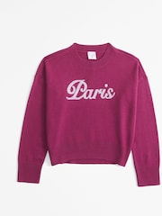Abercrombie & Fitch Pink Knitted Crew Neck Jumper - Image 1 of 2