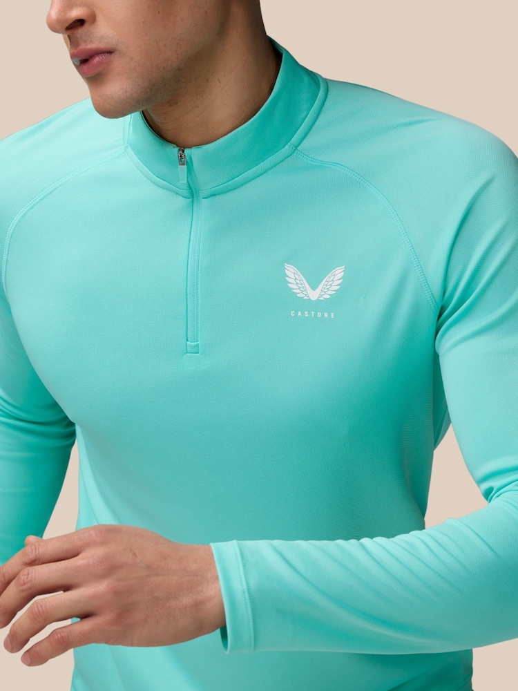 Castore Blue 1/4 Zip Long Sleeve Top - Image 6 of 6