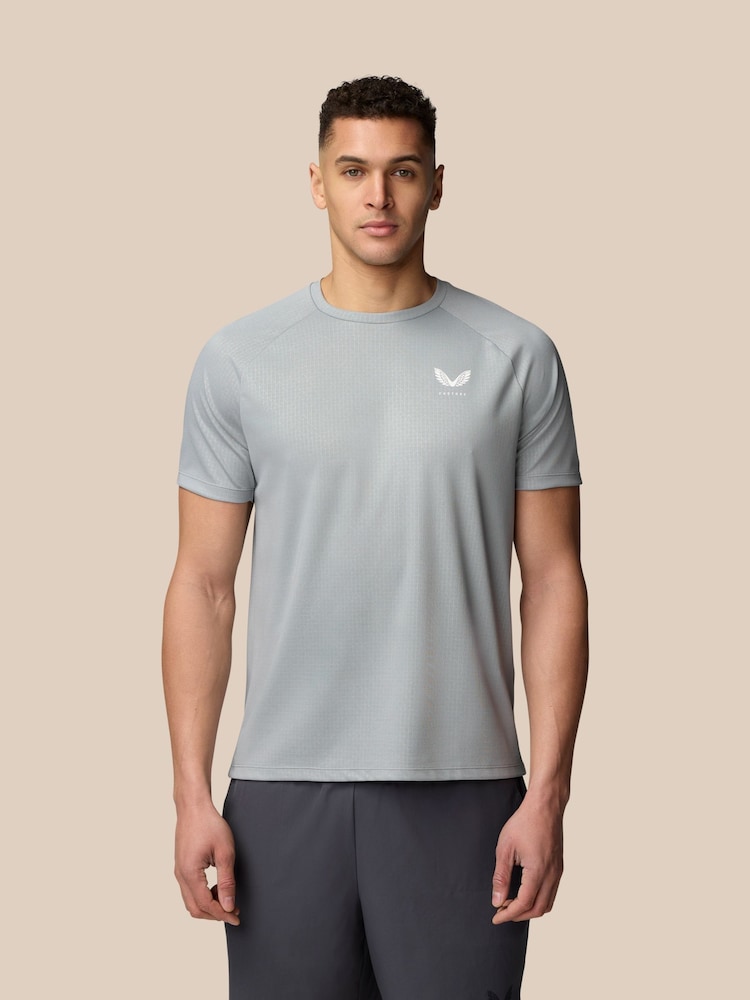 Castore Grey AOP Short Sleeve T-Shirt - Image 1 of 11