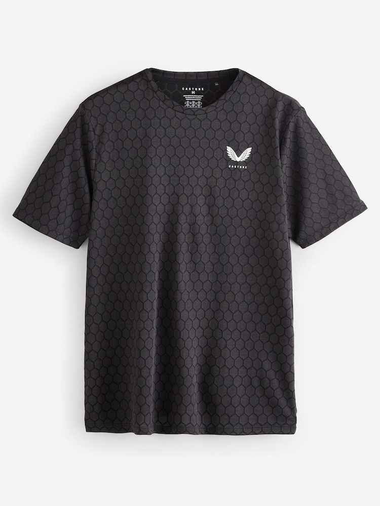 Castore Black Engineered Knit Short Sleeve T-Shirt - Image 1 of 1