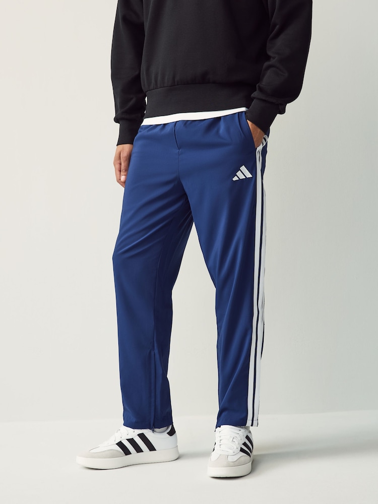 adidas Blue Essentials 3-Stripes Stanford Open Hem Joggers - Image 1 of 7