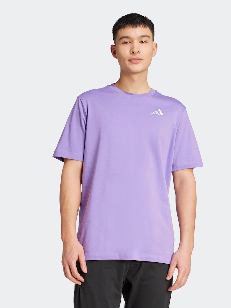 adidas Purple Earth Day Graphic 100% Cotton T-Shirt - Image 1 of 6