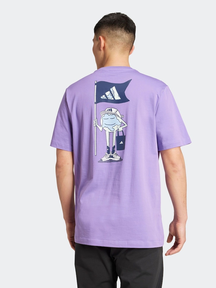 adidas Purple Earth Day Graphic 100% Cotton T-Shirt - Image 2 of 6