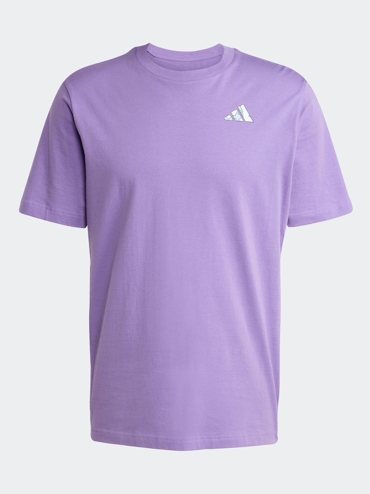 adidas Purple Earth Day Graphic 100% Cotton T-Shirt - Image 6 of 6