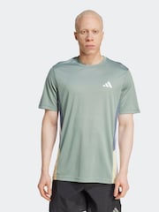 Blau - adidas Train Essentials saisonales T-Shirt mit Colourblock-Design - Bild 1 von 6