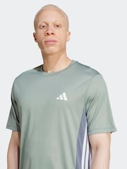 Blau - adidas Train Essentials saisonales T-Shirt mit Colourblock-Design - Bild 4 von 6