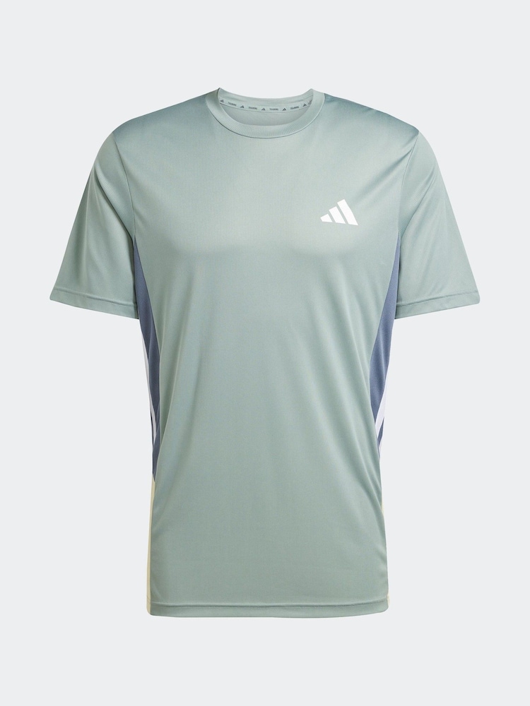 Blau - adidas Train Essentials saisonales T-Shirt mit Colourblock-Design - Bild 6 von 6