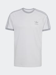 adidas Light Grey Adicolor Classics 3-Stripes 100% Cotton T-Shirt - Image 5 of 5