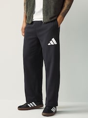 adidas Black Essentials Wide Leg 3 Bar Logo Joggers - Image 1 of 5