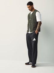 adidas Black Essentials Wide Leg 3 Bar Logo Joggers - Image 2 of 5