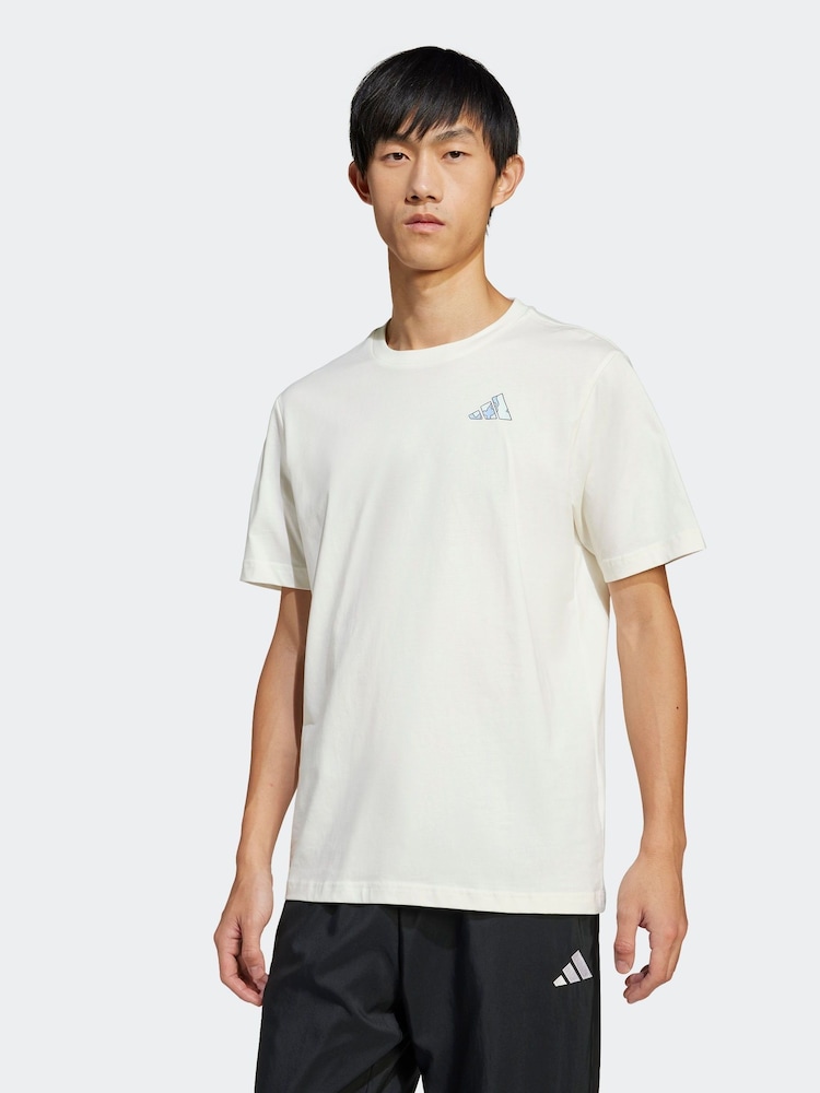 Alb - adidas Earth Day Graphic 100% Cotton T-Shirt - Image 1 of 6