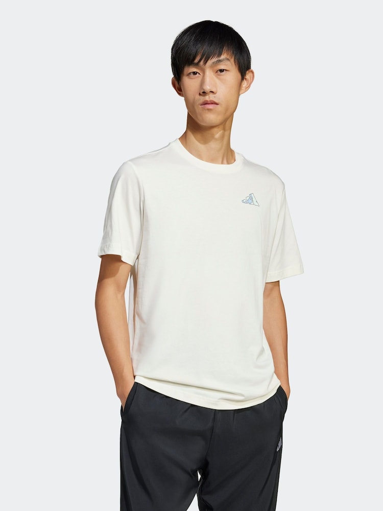 Alb - adidas Earth Day Graphic 100% Cotton T-Shirt - Image 3 of 6