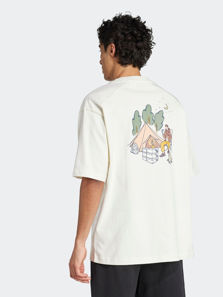 adidas White Codes Doodle Camp 100% Cotton Graphic T-Shirt - Image 2 of 7