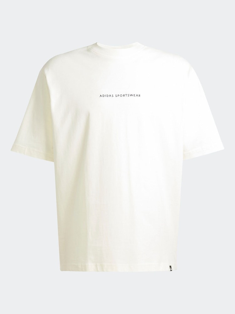 adidas White Codes Doodle Camp 100% Cotton Graphic T-Shirt - Image 7 of 7