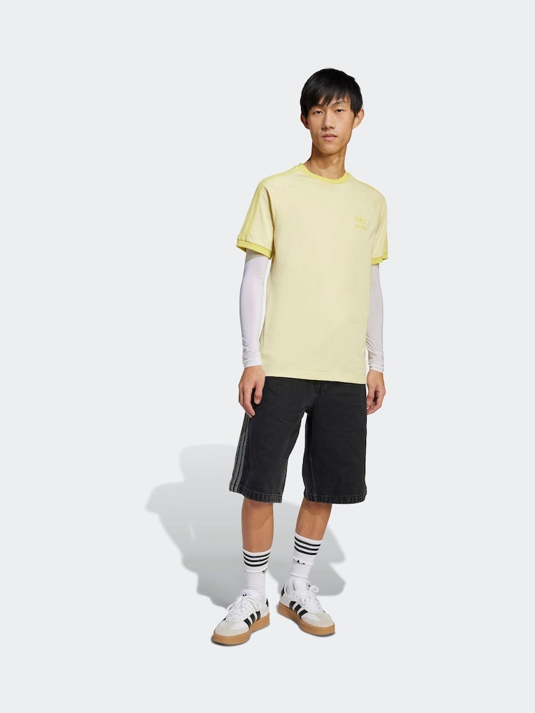 adidas Originals Yellow 100% Cotton Classics 3-Stripes T-Shirt - Image 2 of 6