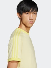adidas Originals Yellow 100% Cotton Classics 3-Stripes T-Shirt - Image 4 of 6