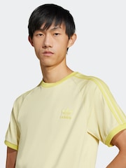 adidas Originals Yellow 100% Cotton Classics 3-Stripes T-Shirt - Image 5 of 6