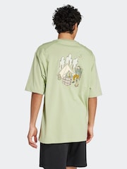 adidas Green Codes Doodle Camp 100% Cotton Graphic T-Shirt - Image 2 of 7