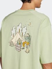 adidas Green Codes Doodle Camp 100% Cotton Graphic T-Shirt - Image 5 of 7