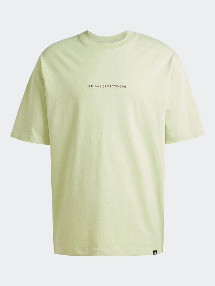 adidas Green Codes Doodle Camp 100% Cotton Graphic T-Shirt - Image 7 of 7