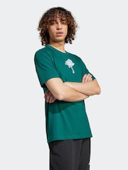 adidas Green Earth Day Graphic Print 100% Cotton T-Shirt - Image 3 of 6