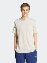 Белый - adidas Essentials 3-Stripes Single 100% Cotton Jersey T-Shirt - Image 1 of 6