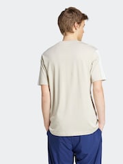 Белый - adidas Essentials 3-Stripes Single 100% Cotton Jersey T-Shirt - Image 3 of 6