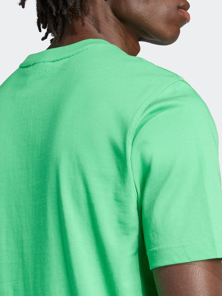 adidas Originals Green Trefoil Essentials 100% Cotton T-Shirt - Image 5 of 6