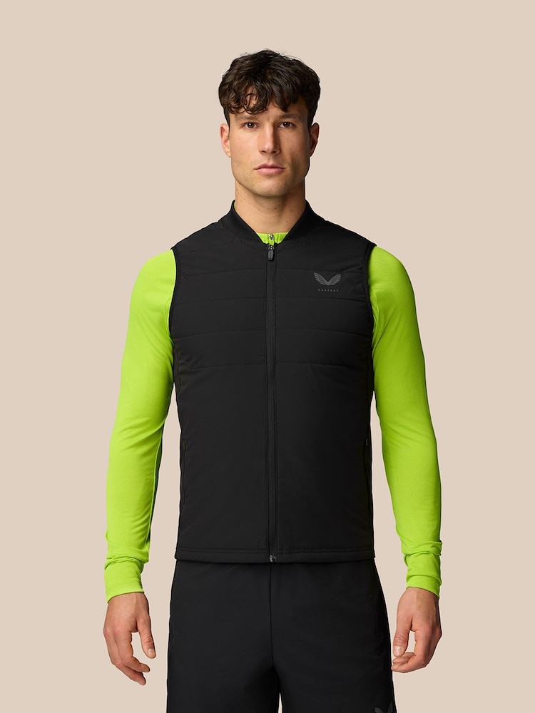 Castore Black Hybrid Quilted Gilet - Image 1 of 8