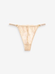 Boux Avenue Natural Cora 100% Cotton Scallop Lace Thong 5 Pack - Image 2 of 6