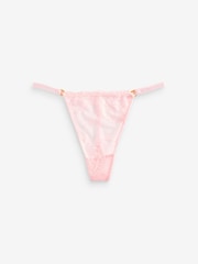 Boux Avenue Natural Cora 100% Cotton Scallop Lace Thong 5 Pack - Image 5 of 6