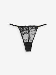Boux Avenue Natural Cora 100% Cotton Scallop Lace Thong 5 Pack - Image 6 of 6