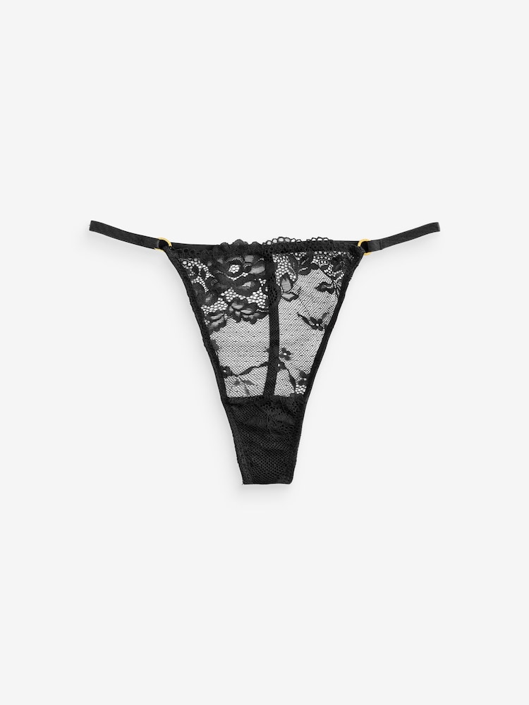 Boux Avenue Natural Cora 100% Cotton Scallop Lace Thong 5 Pack - Image 6 of 6