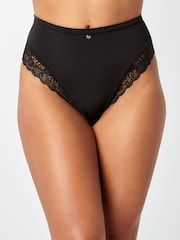 Boux Avenue Microfibre and Lace High 100% Cotton Black Briefs 5 Pack - Image 3 of 3