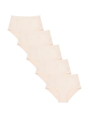 Boux Avenue Nude High Waist 100% Cotton Briefs 5 Pack - Image 1 of 3