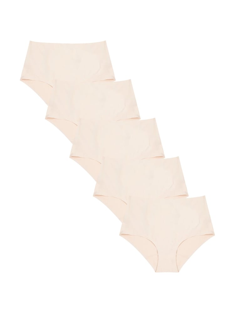 Boux Avenue Nude High Waist 100% Cotton Briefs 5 Pack - Image 1 of 3